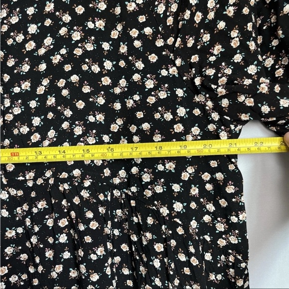 Natural Life Rebecca Midi Dress Black Cream Roses Sz XL NWT Empire Waist Flowy - Picture 11 of 16